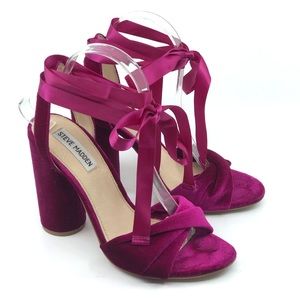 Steve Madden Magenta Lace Up Platform Heels